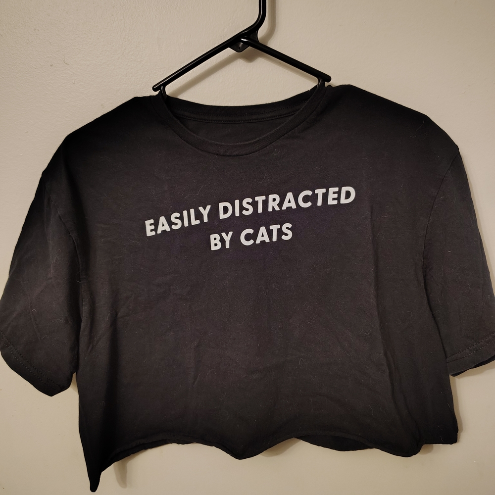 Arm The Animals Women's Size Large Cropped Top Black T-Shirt